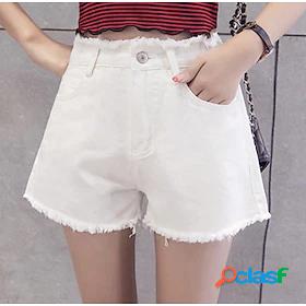 Womens Fashion Tassel Fringe Side Pockets Shorts Short Pants