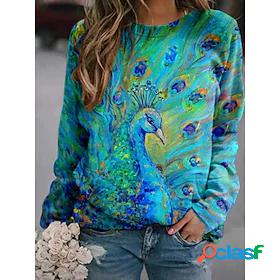 Womens Graphic 3D Animal Pullover Sweatshirt Print 3D Print