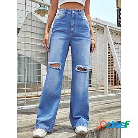 Womens Jeans Basic Daily Plain Spring, Fall, Winter, Summer