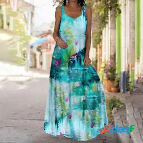 Womens Maxi long Dress A Line Dress Green Blue Black Purple