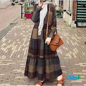 Womens Maxi long Dress Swing Dress Yellow Dusty Blue Red