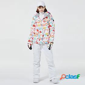 Womens Ski Jacket with Bib Pants Ski Suit Outdoor Thermal