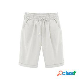 Womens Sporty Basic Drawstring Chinos Shorts Slacks Knee