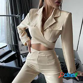 Women's Streetwear Plain Daily Wear Office Two Piece Set