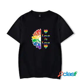 Womens T shirt Floral Theme LGBT Pride Painting Rainbow