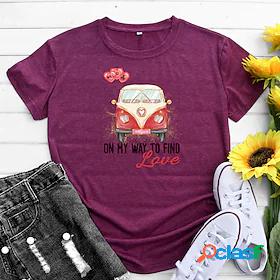 Women's T shirt Valentine's Day Couple Graphic Heart Letter