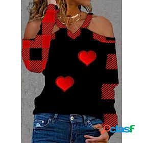 Womens T shirt Valentines Day Couple Heart V Neck Cut Out