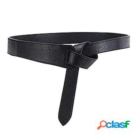 Womens Waist Belt Black Red Casual Daily Belt Solid Color /