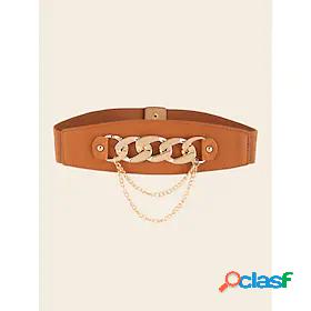 Womens Wide Belt Red Brown Dailywear Daily Holiday Date Belt