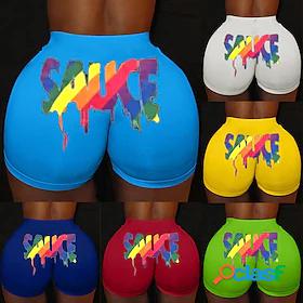Womens Yoga Shorts High Waist Shorts Bottoms Tummy Control