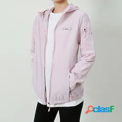donna upf 50 protezione solare uv zip up felpa con cappuccio