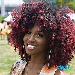 elegante parrucca di capelli sintetici riccio crespo afro