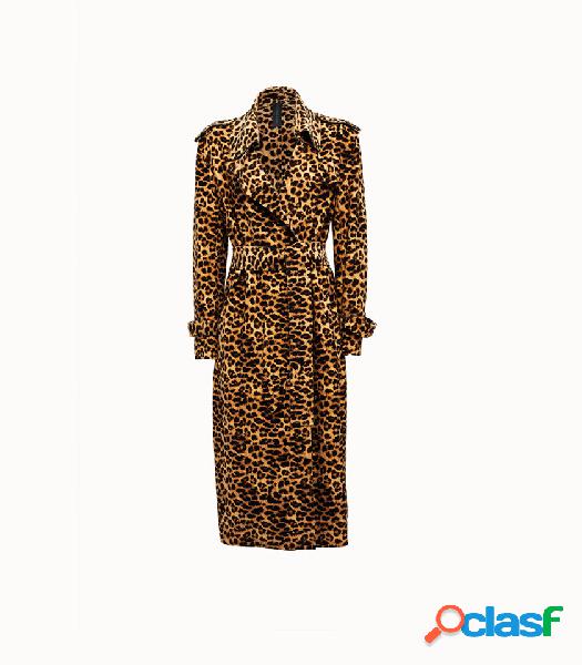 norma kamali trench animalier double breasted