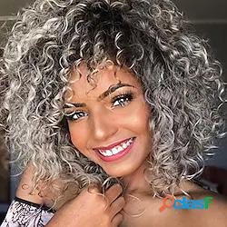 parrucche grigie per le donne parrucca sintetica curly bob