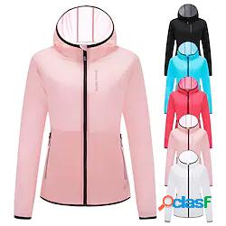 uomo donna upf 50 protezione solare uv zip up felpa con