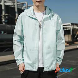 uomo upf 50 protezione solare uv zip up felpa con cappuccio