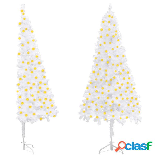 vidaXL Albero Natale Angolare con LED Bianco 210 cm in PVC