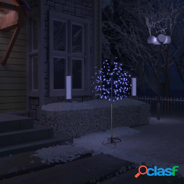 vidaXL Albero di Natale 120 LED Blu Ciliegio in Fiore 150 cm