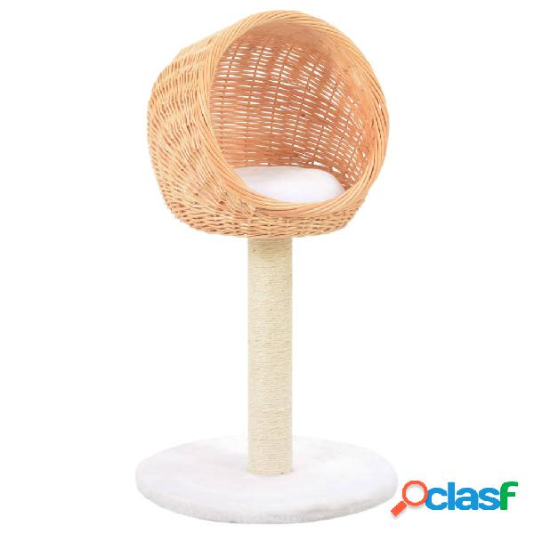 vidaXL Albero per Gatti con Tiragraffi in Legno di Salice