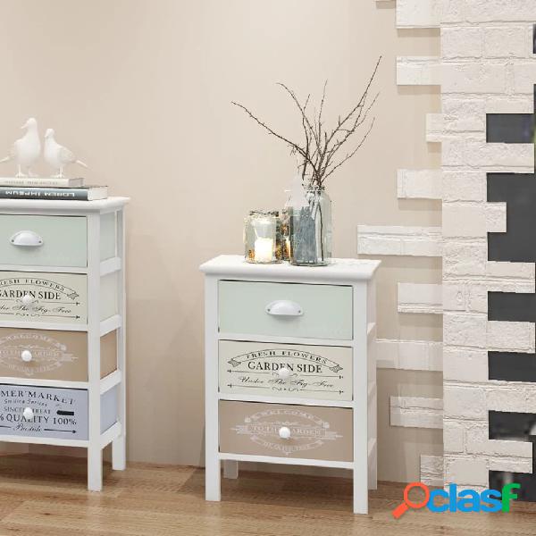 vidaXL Armadietto in Stile Francese con 3 Cassetti in Legno