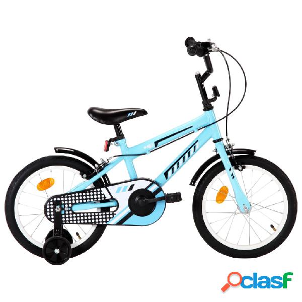 vidaXL Bici per Bambini 16 Pollici Nera e Blu