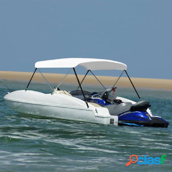 vidaXL Bimini di Prua con Tendalino a 2 Archi Bianco