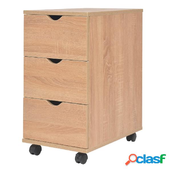 vidaXL Cassettiera 33x45x60 cm Quercia