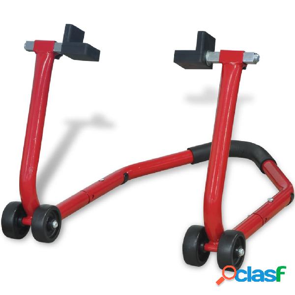 vidaXL Cavalletto Posteriore Paddock per Moto Rosso