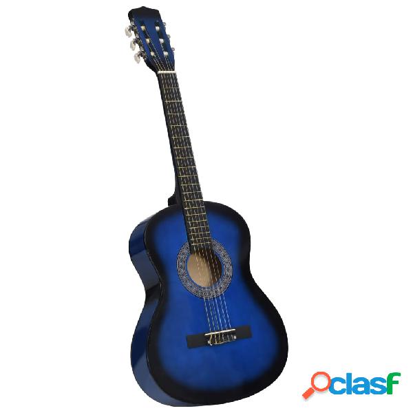 vidaXL Chitarra Classica per Principianti e Bambini Blu 3/4