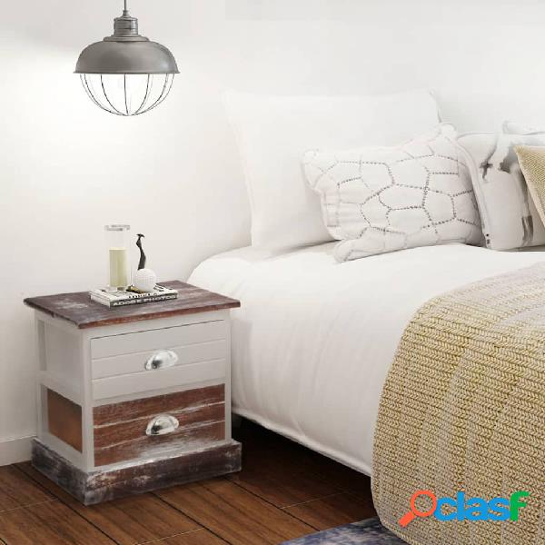 vidaXL Comodini 2 pz Marrone e Bianco