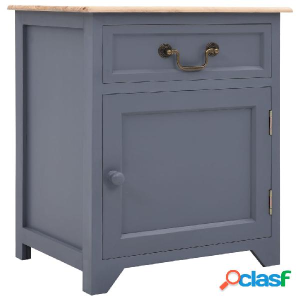vidaXL Comodino Grigio e Marrone 40x30x50 cm in Legno di