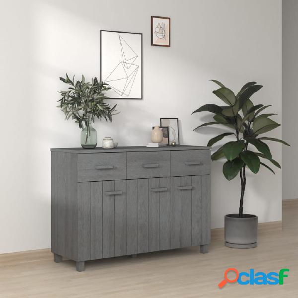 vidaXL Credenza Grigio Scuro 113x40x80 cm in Legno Massello