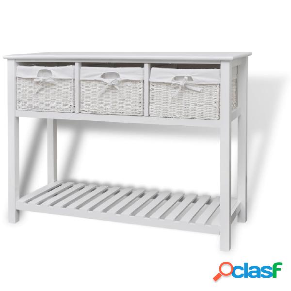 vidaXL Credenza di Stoccaggio Bianca