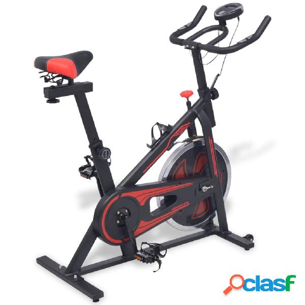 vidaXL Cyclette Ellittica con Sensori a Impulso Nera e Rossa