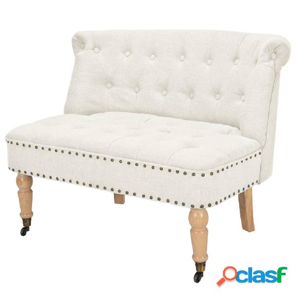 vidaXL Divanetto in Tessuto 94x67x76 cm Bianco
