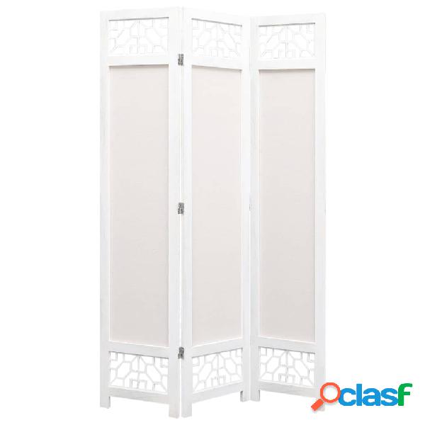 vidaXL Divisorio a 3 Pannelli Crema 105x165 cm in Tessuto