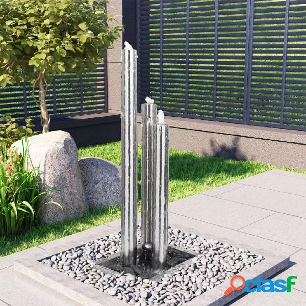 vidaXL Fontana da Giardino Argento 48x34x123 cm in Acciaio