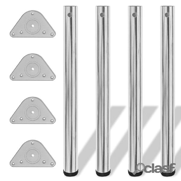 vidaXL Gambe per Tavolo 4 pz Altezza Regolabile Cromate 710