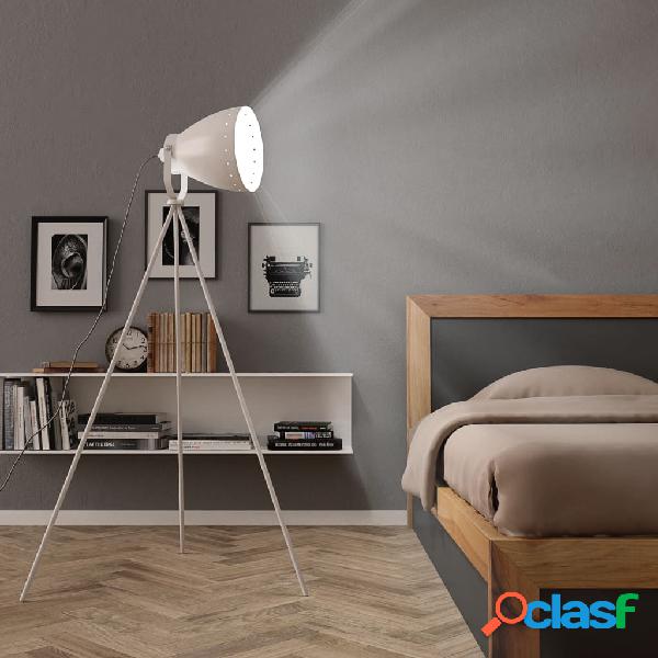 vidaXL Lampada da Pavimento con Treppiede in Metallo Bianco