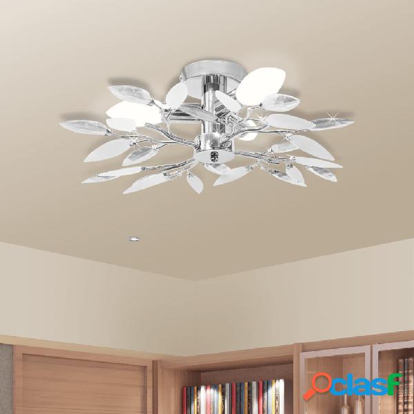 vidaXL Lampada da Soffitto Foglie Bianco e Acrilico