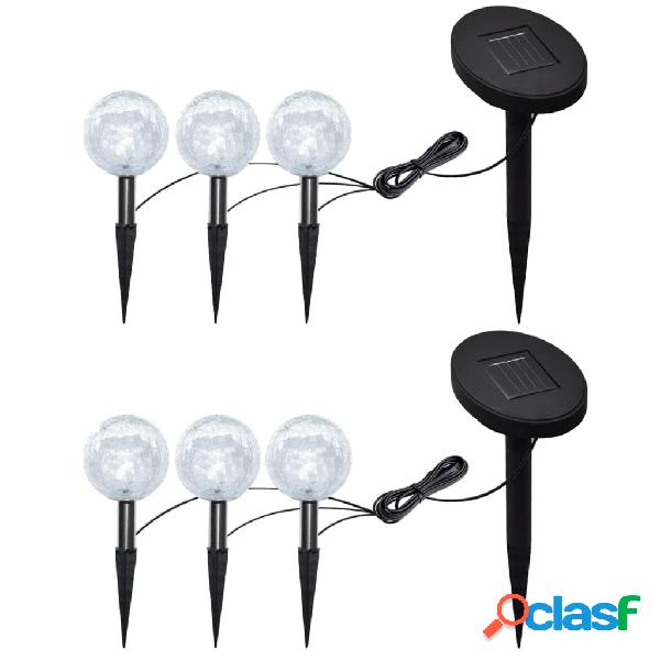 vidaXL Lampade LED da Giardino 6 pz con Picchetti e Pannelli