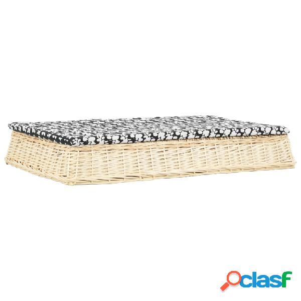 vidaXL Lettino Cani Cuscino 110x75x15cm Piatto Salice