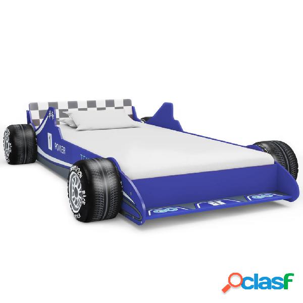 vidaXL Letto Bambini ad Auto da Corsa 90x200 cm Blu