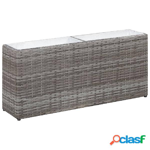 vidaXL Letto Rialzato con 2 Vasi 90x20x40 cm Polyrattan