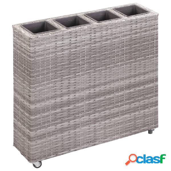 vidaXL Letto Rialzato con 4 Vasi 80x22x79 cm in Polyrattan