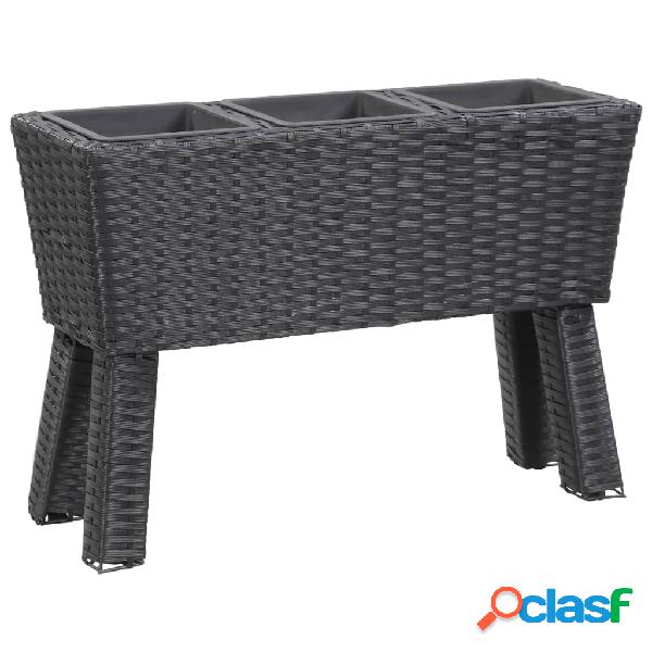vidaXL Letto Rialzato con Gambe 3 Vasi 72x25x50 cm in