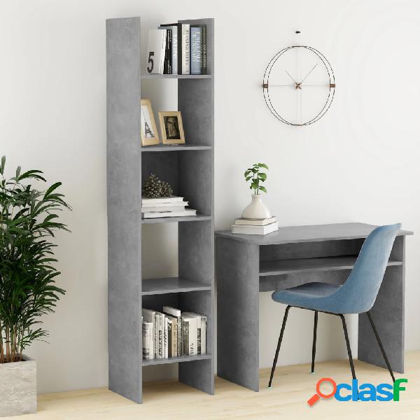 vidaXL Libreria Grigio Cemento 40x35x180 cm in Truciolato