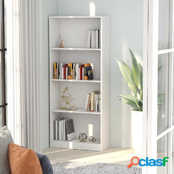 vidaXL Libreria a 4 Ripiani Bianca 60x24x142 cm in