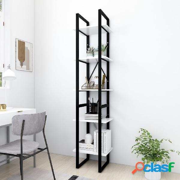vidaXL Libreria a 5 Ripiani Bianca 40x30x175 cm in