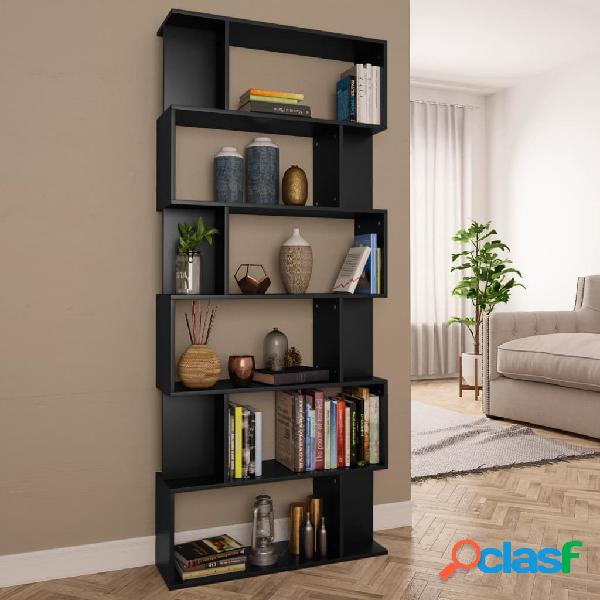 vidaXL Libreria/Divisorio Nero 80x24x192 cm in Truciolato